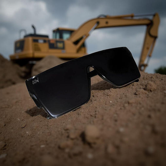 BLACK EAGLES V2 METALLIC BLACK PC LENS SAFETY GLASSES