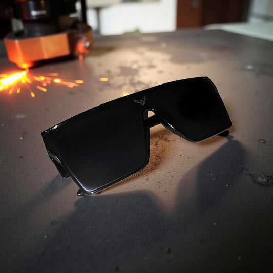 BLACK EAGLES V1 METALLIC BLACK PC LENS SAFETY GLASSES