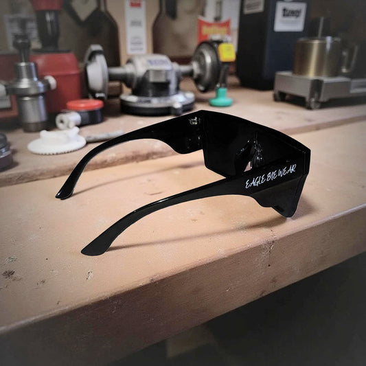 BLACK EAGLES V1 METALLIC BLACK PC LENS SAFETY GLASSES